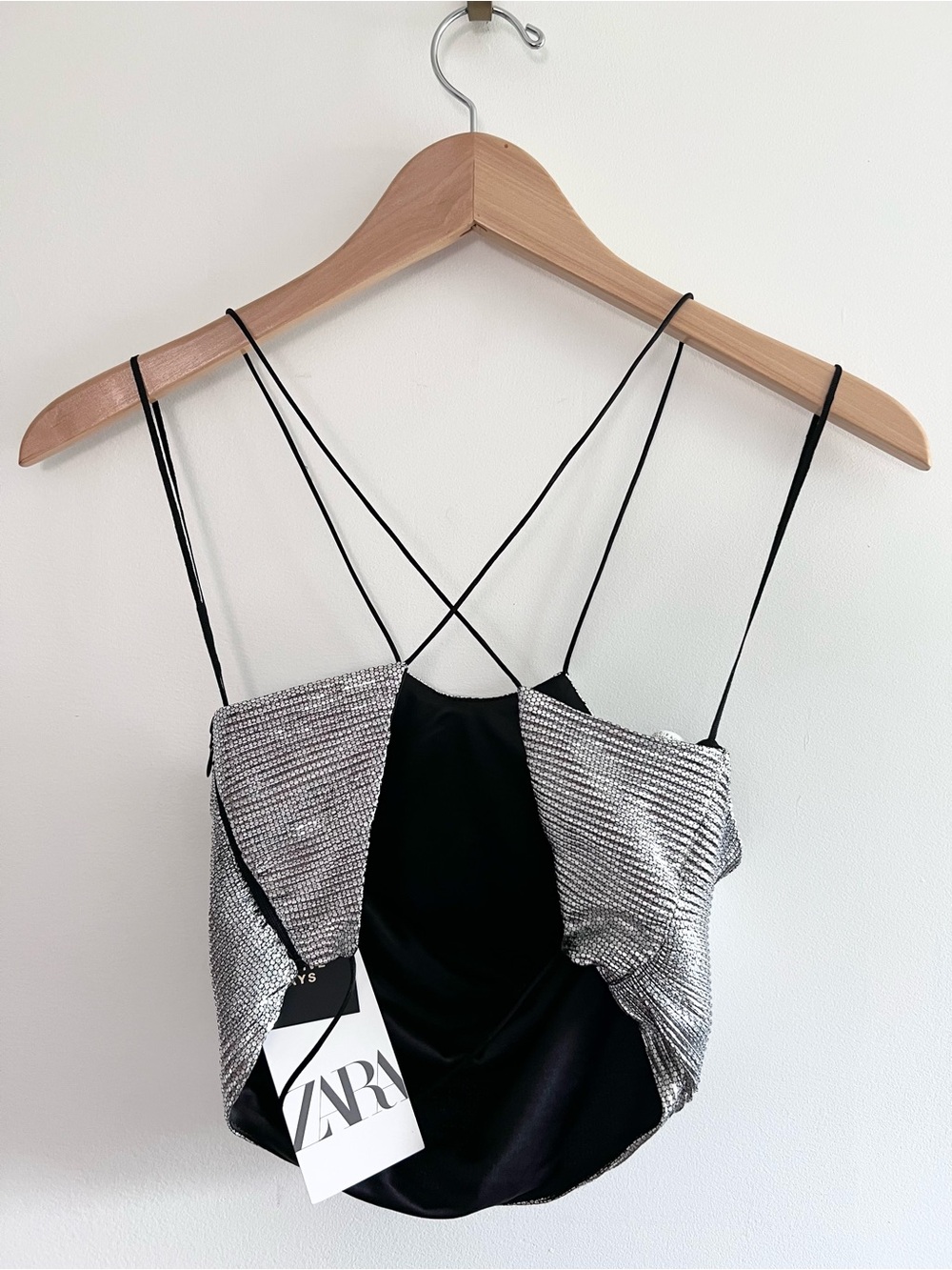 Zara Metallic Festive Days Cross Back Halter Top - Picture 3 of 4
